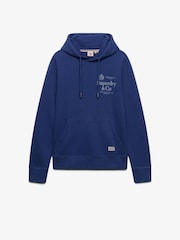 Superdry Blue 1954 Company Relaxed Hoodie - Image 6 of 8