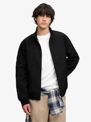Melns - Superdry Campus polsterēta Harrington jaka - Attēls 1 no 8
