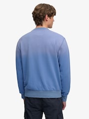 Superdry Blue Block Text Crew Sweat Top - Image 4 of 7