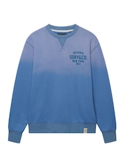 Superdry Blue Block Text Crew Sweat Top - Image 6 of 7