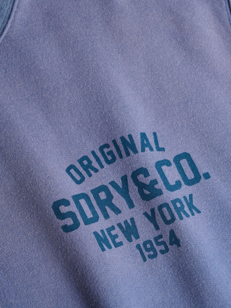 Superdry Blue Block Text Crew Sweat Top - Image 7 of 7 Superdry Blue Block Text Crew Sweat Top - Image 7 of 7