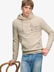 Superdry Cream 1954 Company Relaxed Hoodie - Image 4 of 8