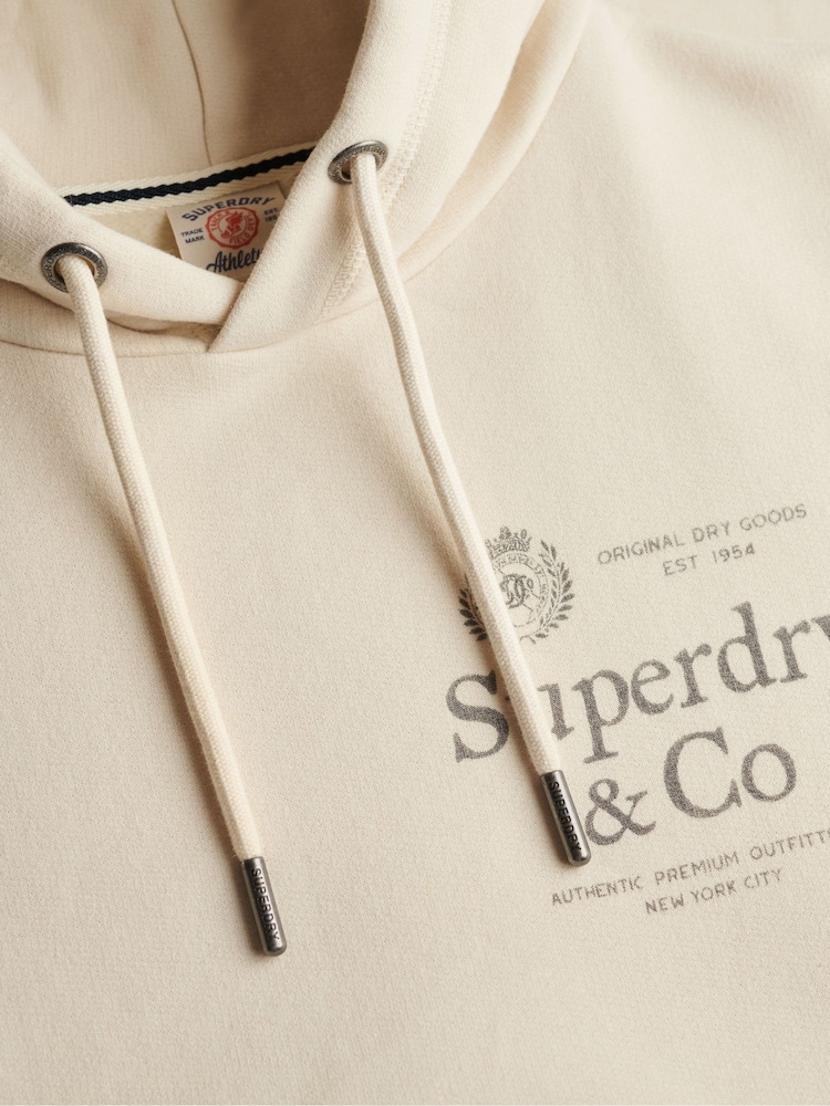 Superdry Cream 1954 Company Relaxed Hoodie - Image 8 of 8 Superdry Cream 1954 Company Relaxed Hoodie - Image 8 of 8