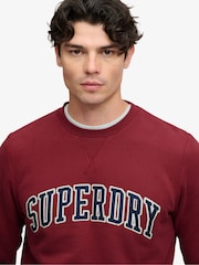 Червоний - Superdry Athletic Applique Relaxed Crew Sweat Top - Image 4 of 7