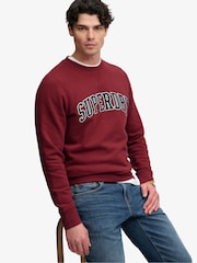 Червоний - Superdry Athletic Applique Relaxed Crew Sweat Top - Image 5 of 7