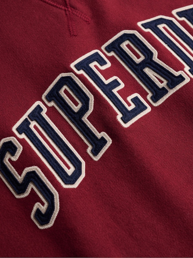 Червоний - Superdry Athletic Applique Relaxed Crew Sweat Top - Image 7 of 7