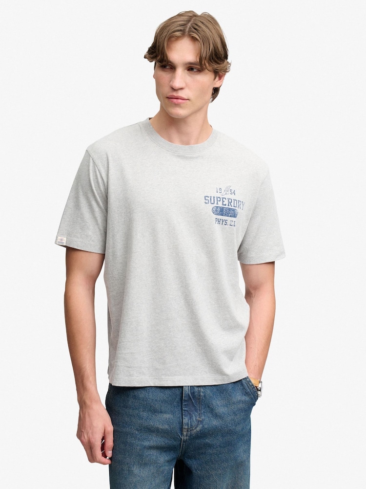Superdry Grey Athletic Essentials T-Shirt - Image 1 of 4