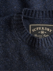 Superdry Blue Brushed Cable Sleeve Jumper - Image 2 of 2
