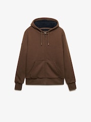 Superdry Brown Borg Lined Zip Hoodie - Image 5 of 7