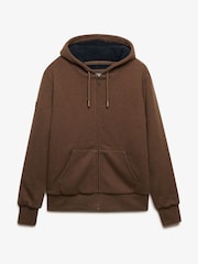 Superdry Brown Borg Lined Zip Hoodie - Image 6 of 7