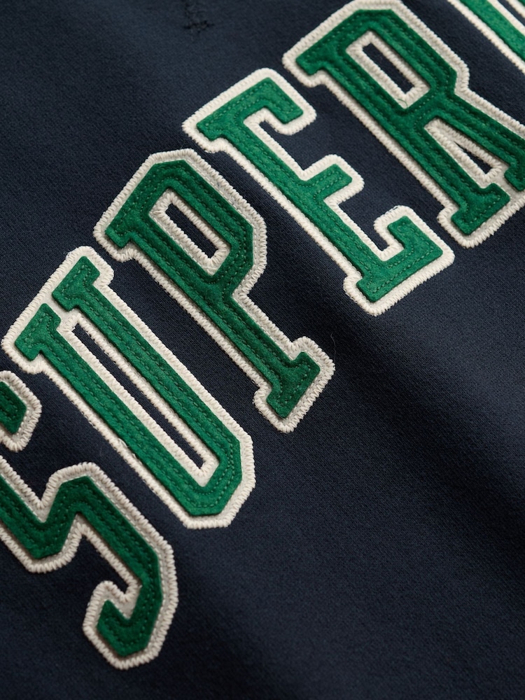 Синій - Superdry Athletic Applique Relaxed Crew Sweat Top - Image 7 of 7