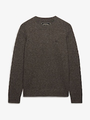 Superdry Brown Brushed Cable Sleeve Jumper - Image 2 of 3