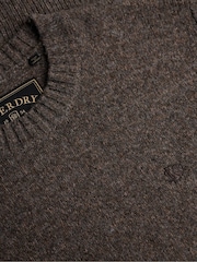 Superdry Brown Brushed Cable Sleeve Jumper - Image 3 of 3