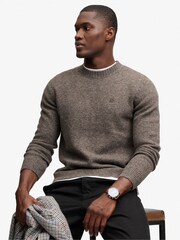 Superdry Brown Brushed Cable Sleeve Jumper - Image 4 of 7
