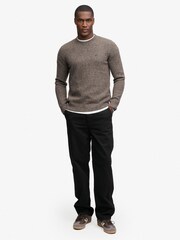 Superdry Brown Brushed Cable Sleeve Jumper - Image 5 of 7