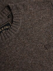 Superdry Brown Brushed Cable Sleeve Jumper - Image 7 of 7