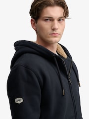 Superdry Blue Borg Lined Zip Hoodie - Image 3 of 6