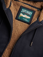 Superdry Blue Borg Lined Zip Hoodie - Image 6 of 6