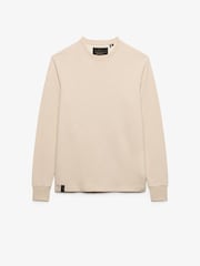 Superdry Natural Classic Slub Waffle Sweat  Top - Image 1 of 2