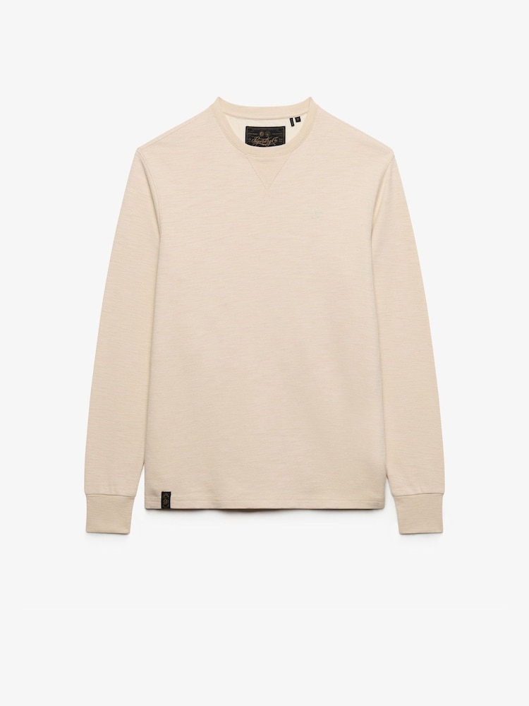 Superdry Natural Classic Slub Waffle Sweat  Top - Image 1 of 2