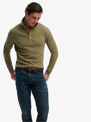 Superdry Green Classic Rugby Top - Image 4 of 5