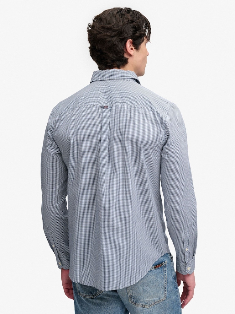 Blau - Superdry Cut Away Poplin Long Sleeve Shirt - Bild 2 von 8 Blau - Superdry Cut Away Poplin Long Sleeve Shirt - Bild 2 von 8