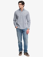 Blau - Superdry Cut Away Poplin Long Sleeve Shirt - Bild 3 von 8