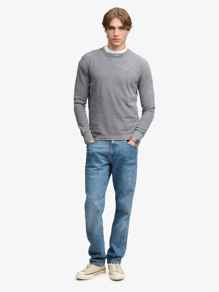 Superdry Grey Classic Heavy Textured  T-Shirt - Image 2 of 8