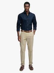 Superdry Navy Blue Cut Away Poplin Long Sleeve  Shirt - Image 4 of 7