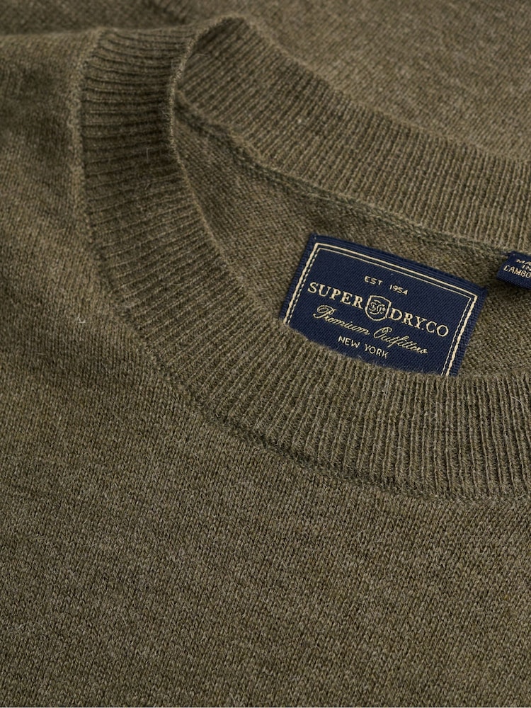 Superdry Olive Green Essential Lw Wool Blend Jumper - Image 2 of 2