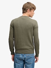Superdry Olive Green Essential Lw Wool Blend Jumper - Image 3 of 7