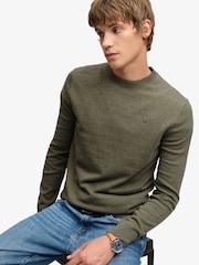 Superdry Olive Green Essential Lw Wool Blend Jumper - Image 4 of 7