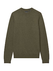Superdry Olive Green Essential Lw Wool Blend Jumper - Image 6 of 7