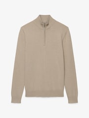 Superdry Natural Essential Lambswool Blend 1/2 Zip Jumper - Image 1 of 1