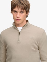 Superdry Natural Essential Lambswool Blend 1/2 Zip Jumper - Image 4 of 7