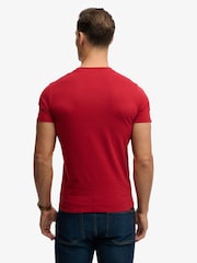 Superdry Bright Red Essential Logo Embroidery T-Shirt - Image 4 of 7