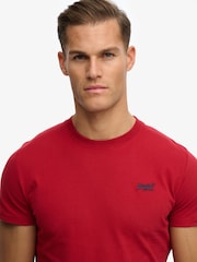 Superdry Bright Red Essential Logo Embroidery T-Shirt - Image 5 of 7