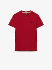 Superdry Bright Red Essential Logo Embroidery T-Shirt - Image 6 of 7