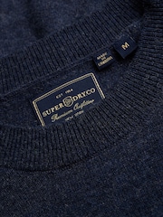 Superdry Navy Blue Essential Lw Wool Blend Jumper - Image 2 of 2
