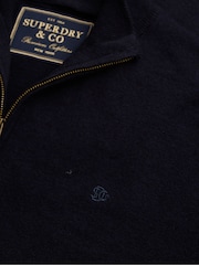 Superdry Dark Blue Essential Lambswool Blend 1/2 Zip Jumper - Image 6 of 6