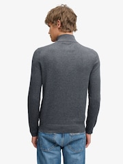 Superdry Grey Essential Lambswool Blend 1/2 Zip Jumper - Image 3 of 7