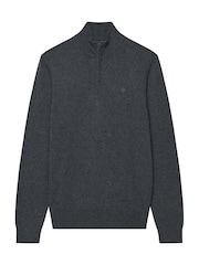 Superdry Grey Essential Lambswool Blend 1/2 Zip Jumper - Image 6 of 7