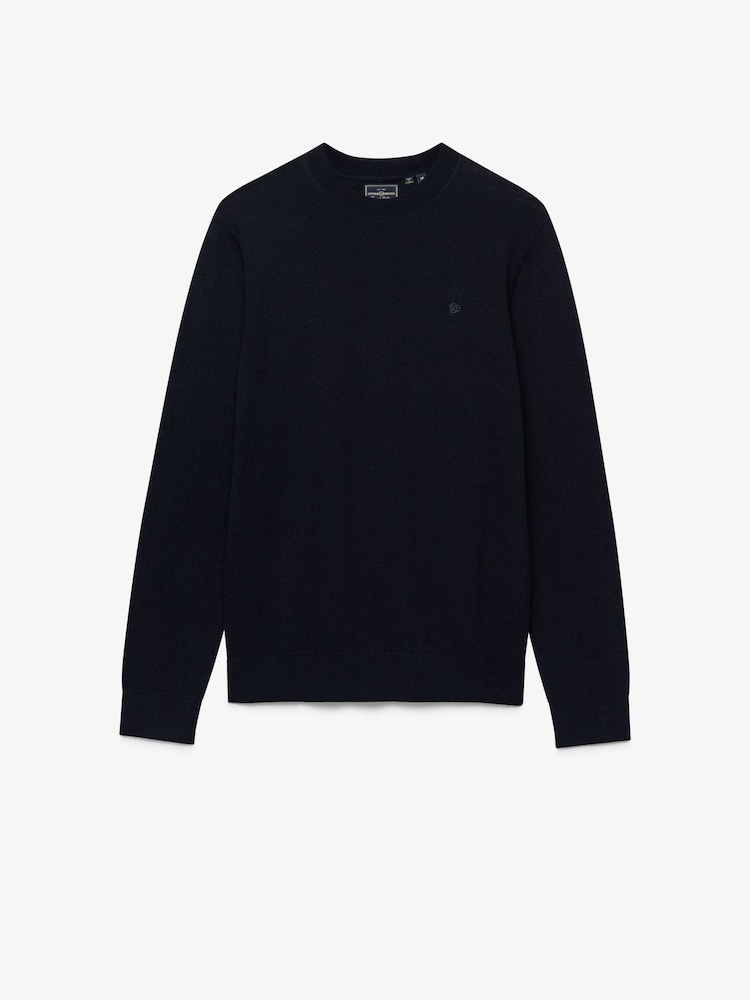 Superdry Dark Blue Essential Lw Wool Blend Jumper - Image 1 of 3