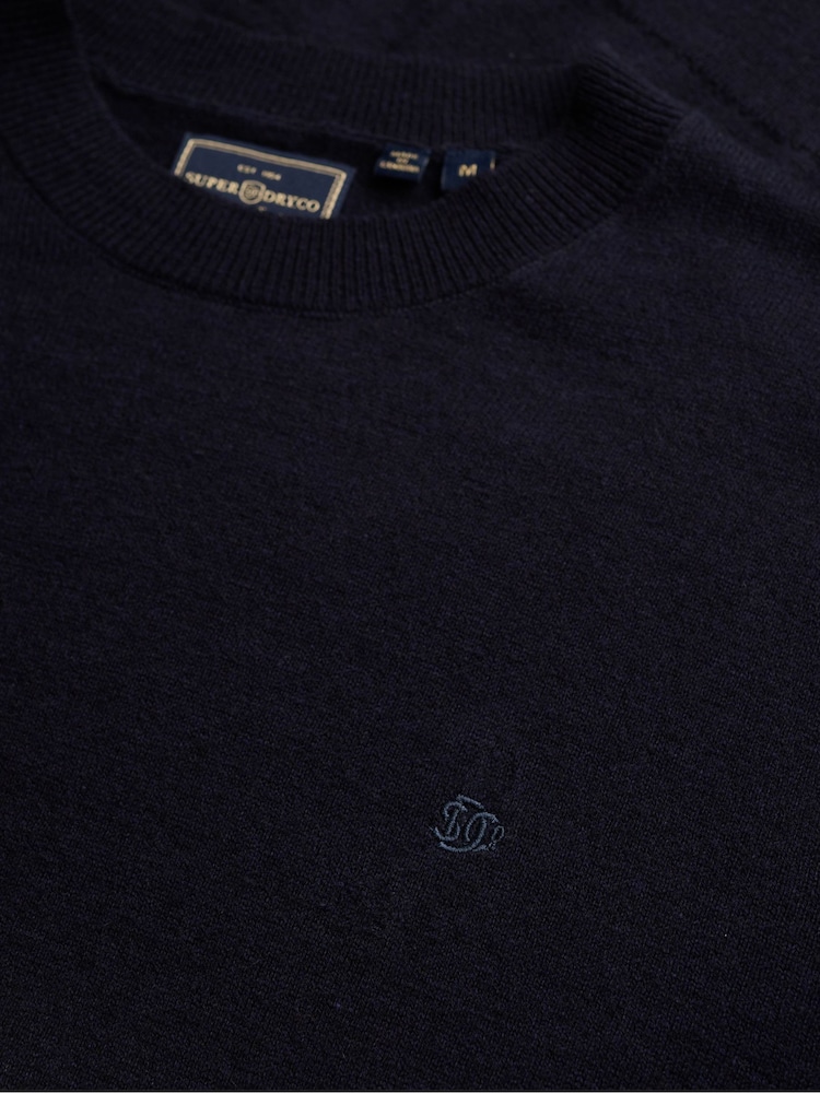 Superdry Dark Blue Essential Lw Wool Blend Jumper - Image 2 of 3