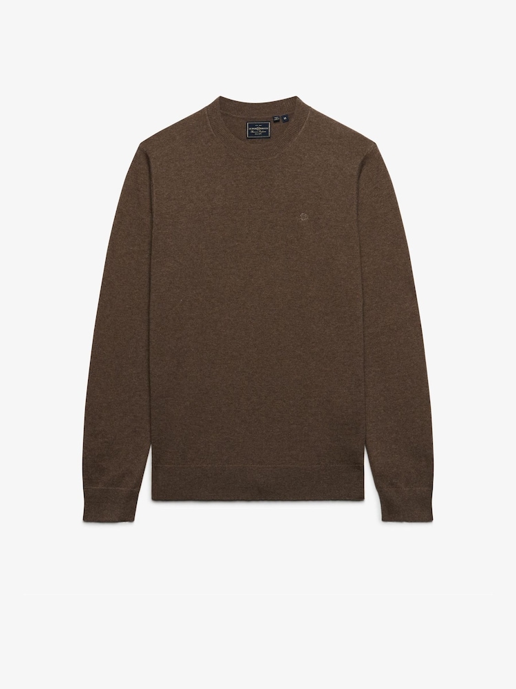 Superdry Brown Essential Lw Wool Blend Jumper - Image 1 of 2