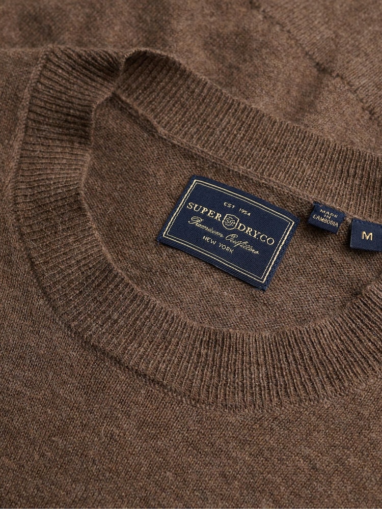 Superdry Brown Essential Lw Wool Blend Jumper - Image 2 of 2