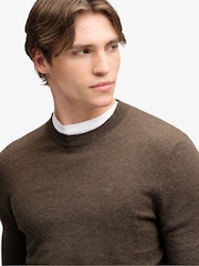 Superdry Brown Essential Lw Wool Blend Jumper - Image 4 of 7