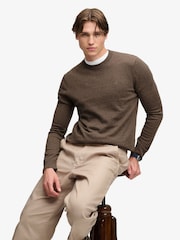 Superdry Brown Essential Lw Wool Blend Jumper - Image 5 of 7