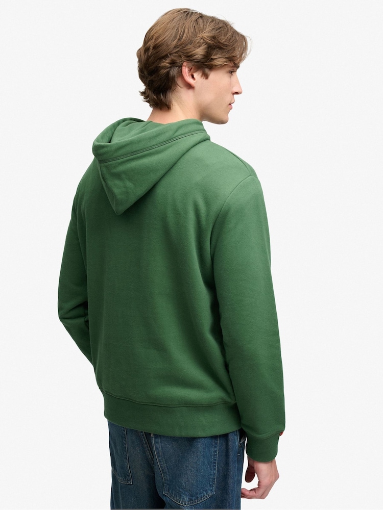 Zaļš - Superdry Essential Logo kapučjaka - Attēls 2 no 7