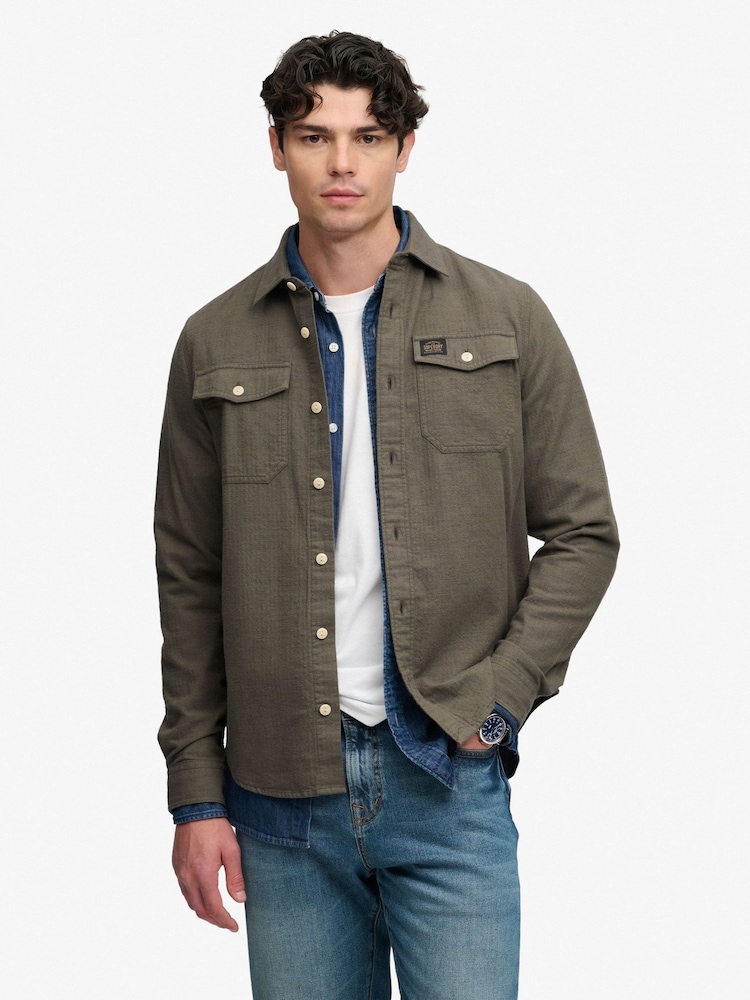 Žalia - „Superdry“ „Hellbone“ stiliaus darbo marškinėliai - 1 paveikslėlis iš 5